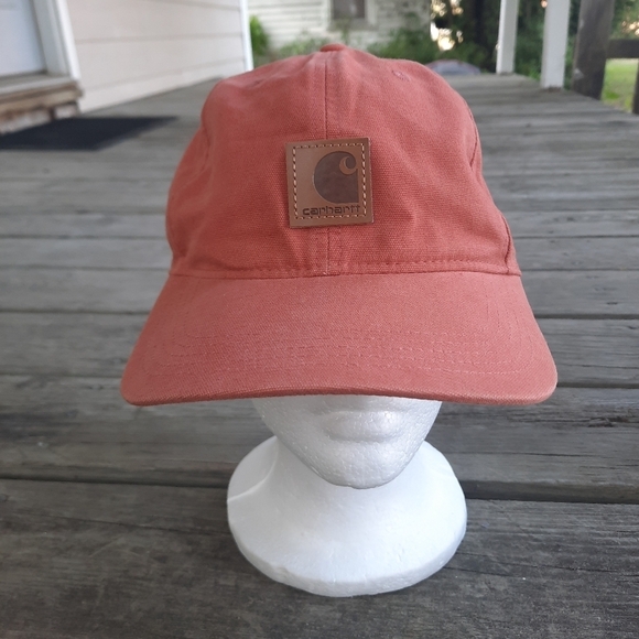 NWOT Carhartt Spring 2023 canvas cap terracotta sweat wicking logo baseball hat - Picture 3 of 12